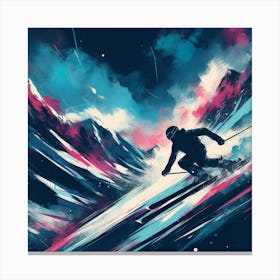Skiing in Color Canvas Print