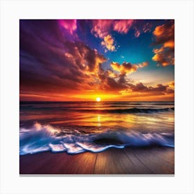 Sunset On The Beach 148 Canvas Print