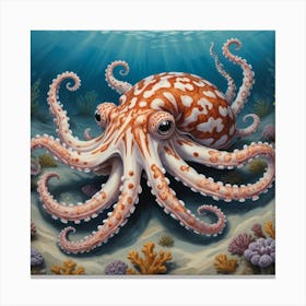 Mimic Octopus Illustration Art Print 1 Canvas Print