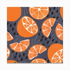 Orange Pattern With Decoration On Purple Square Canvas Print