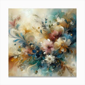 Abstract Flowers Painting Canvas Print