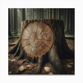 Tree Stump In The Forest 3 Canvas Print