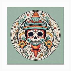 Day Of The Dead Skull 85 Canvas Print