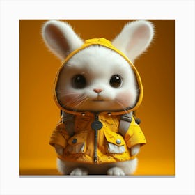 Bunny In Raincoat Canvas Print