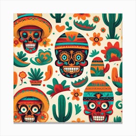 Mexican Skulls 15 Canvas Print