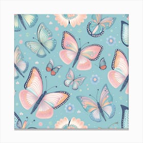 Seamless Pattern With Butterflies Canvas Print