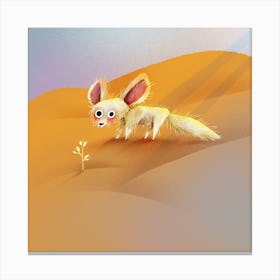 Fennec in the desert Canvas Print