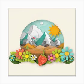 Mountains And Flowers Canvas Print