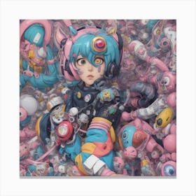 Cyberpunk Anime Girl III Canvas Print