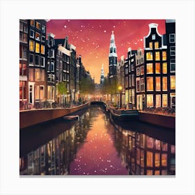 Amsterdam At Night Canvas Print