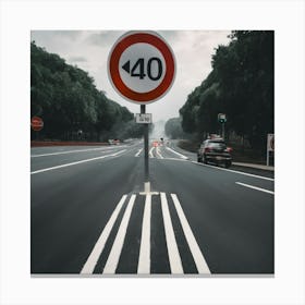 Speed Limit Sign 1 Canvas Print