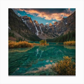 Sunrise At Lake Banff Canvas Print