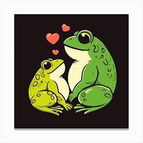 Frogs In Love Canvas Print