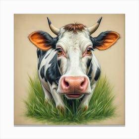 Cow In The Grass 2 Canvas Print