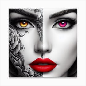 Two Faces Of A Woman Canvas Print