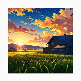 House In The Countryside Canvas Print