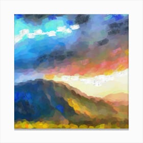 Sunrise over the hills Canvas Print
