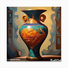 Peacock Vase Canvas Print