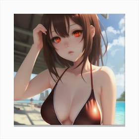 Anime Girl In Bikini Canvas Print