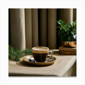 Coffee On A Table Canvas Print