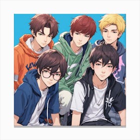Portrait Of Teenage Friends As A Cool Group 1 1 0 Canvas Print