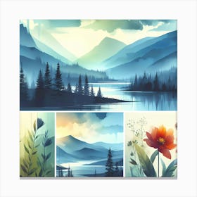 Watercolor Landscapes Canvas Print