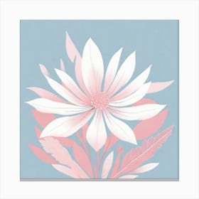 A White And Pink Flower In Minimalist Style Square Composition 296 Canvas Print