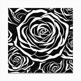 Black And White Roses 10 Canvas Print