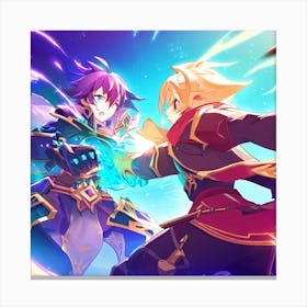 Two Anime Characters Fighting 1 Canvas Print