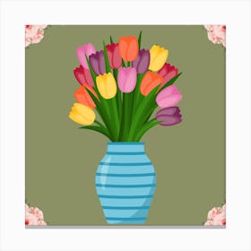 Tulips In A Vase Canvas Print