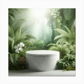 White Marble In The Jungle Canvas Print