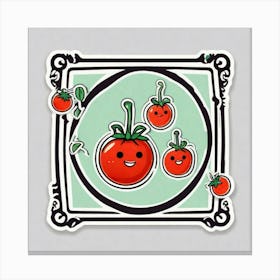 Kawaii Tomatoes Canvas Print