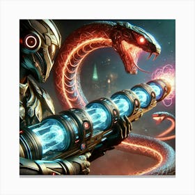 A Close Up Futuristic Sci Fi Depiction Of Serpent Canvas Print