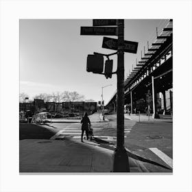 The Bronx Cityscape In Black And White Canvas Print