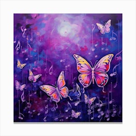 Music Notes And Butterflies 1 Canvas Print