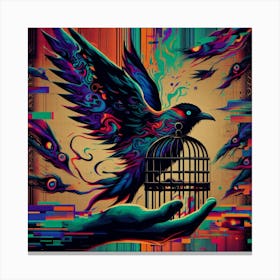 Bird In Cage Canvas Print