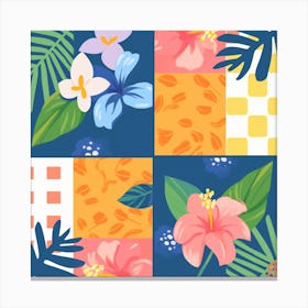 Tropical Floral Pattern Canvas Print