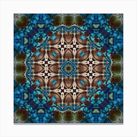 Abstract Mandala Blue Canvas Print