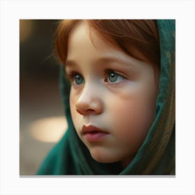 Little Girl With Blue Eyes 2 Canvas Print