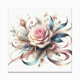 Roses And Ribbons Canvas Print