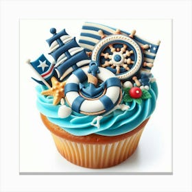 Nautical Cupcake Canvas Print