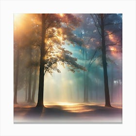 Rays Of Light In The Forest 2 Canvas Print