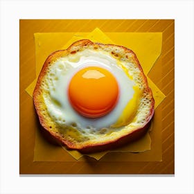 Firefly Textured Signal Yellow Sheet With Glossy Fried Egg Design 37655 Canvas Print