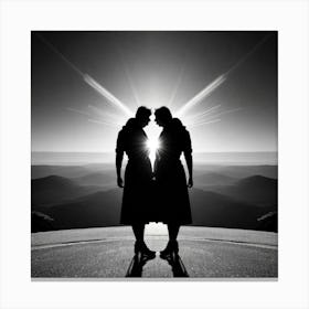 Two Women Standing In The Sun Canvas Print