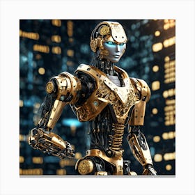 Futuristic Robot crypto NFT Canvas Print