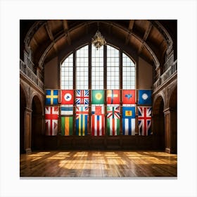 A Collection Of Intricately Designed Global Country Flags Aligned Neatly In A Grid With Each Flag (7) Canvas Print