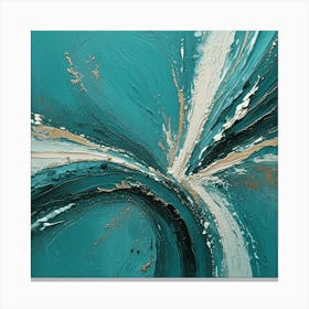 Teal & Gold Abstract 2 Canvas Print