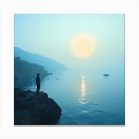 Sunset On A Cliff Canvas Print