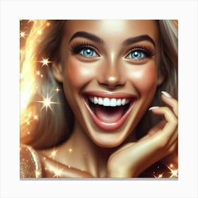 Beautiful Woman Smiling Canvas Print