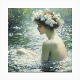 Girl In The Water Canvas Print
